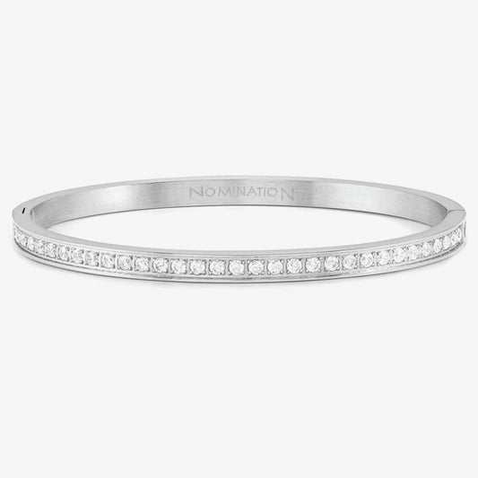Pretty Bangles Pave Half Set White Cubic Zirconia Bangle