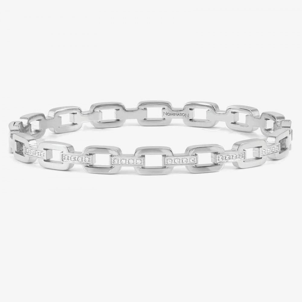 Pretty Bangles Square Link Cubic Zirconia Bangle