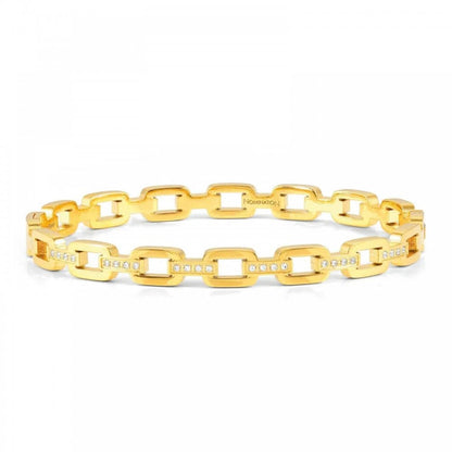 Pretty Yellow Tone Open Square Link Large Bracelet