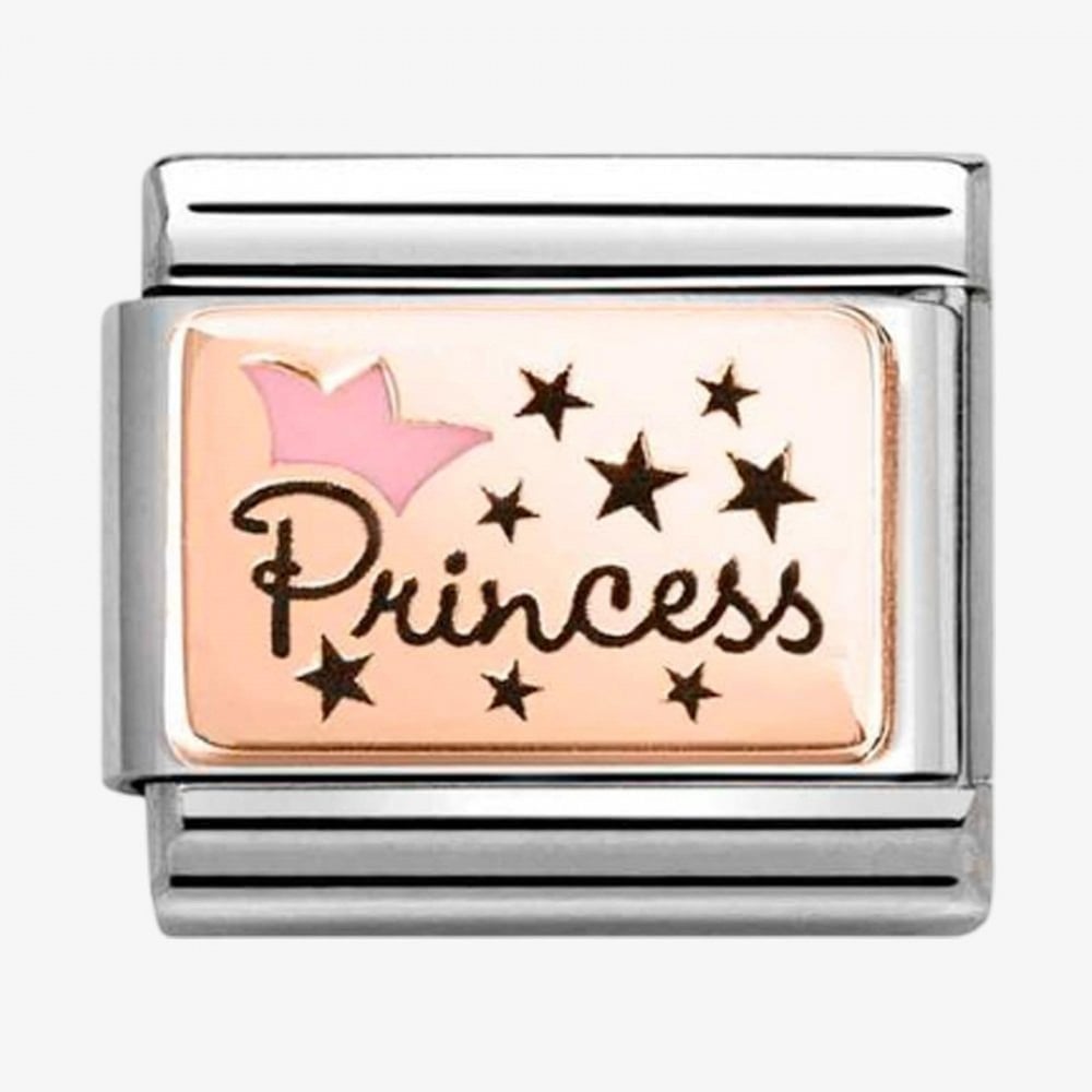 Rose Gold Pink Princess Crown Charm