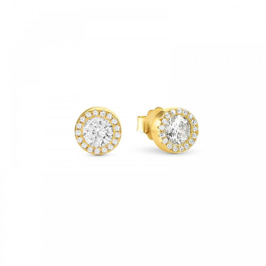 SeiDivina Gold Plate on Silver CZ Earrings