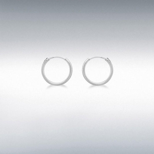 Silver 10mm Endless Sleeper Hoop Earrings