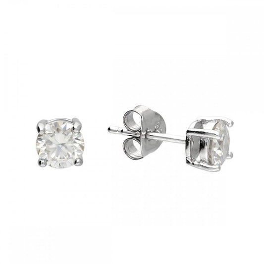 Silver 925 Classic 0.50ct Moissanite Stud Earrings