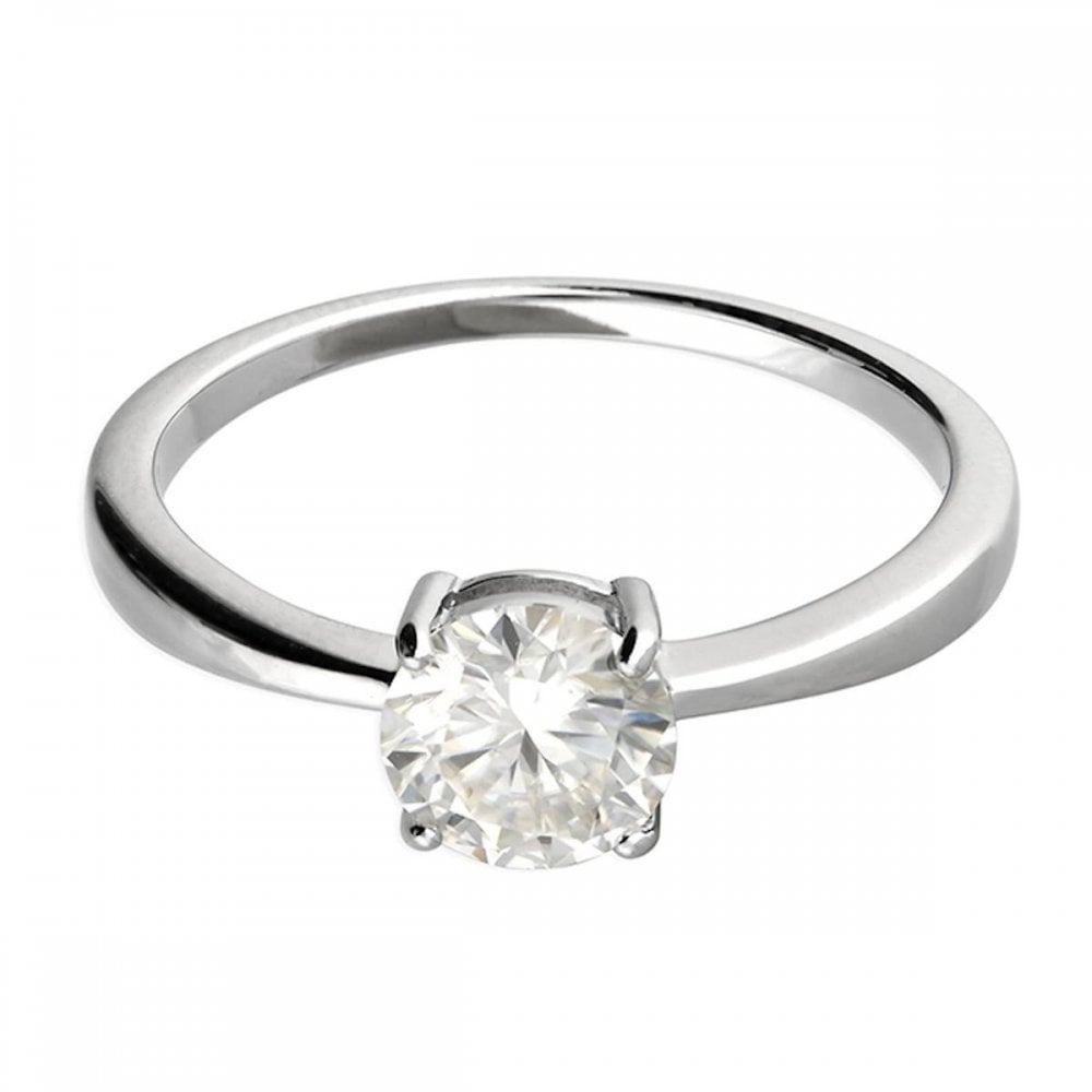 Silver 925 Classic 1.00ct Moissanite Ring