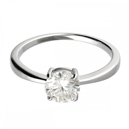 Silver 925 Classic 1.00ct Moissanite Ring