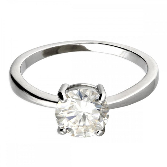 Silver 925 Classic 1.5ct Moissanite Ring Size M