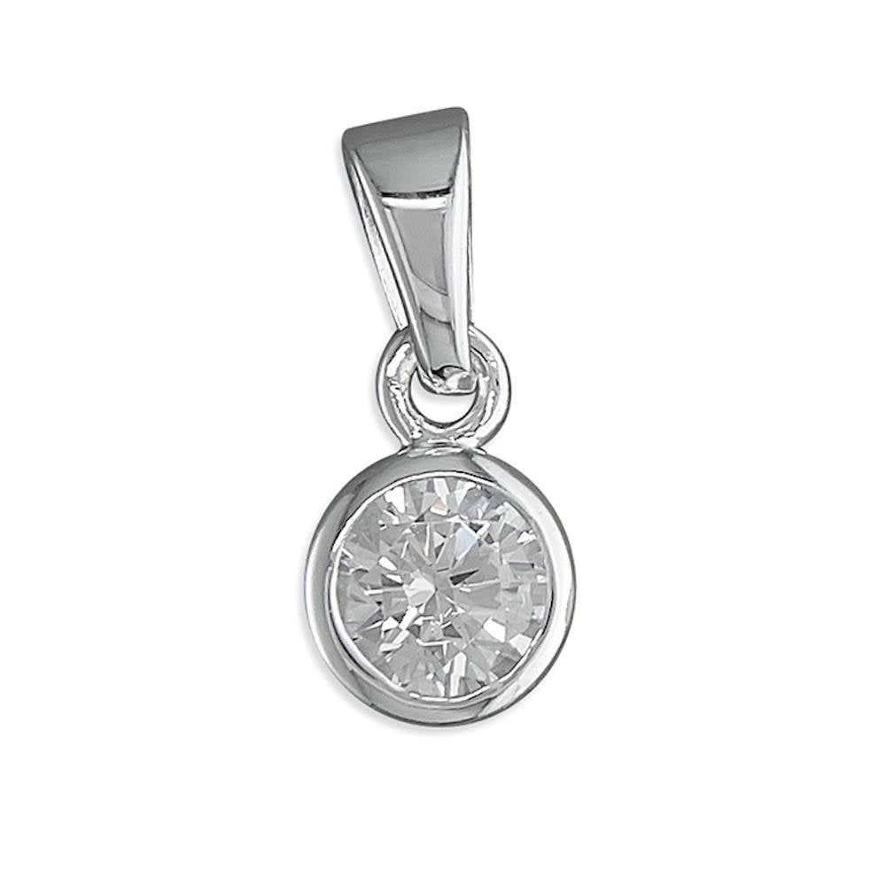 Silver April Birthstone Pendant