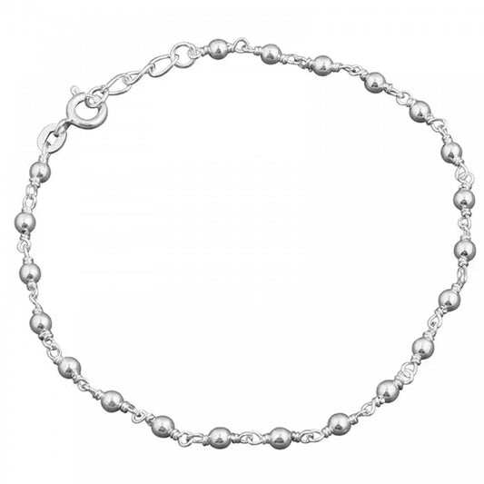Silver Bead Bracelet 18.5-20cm