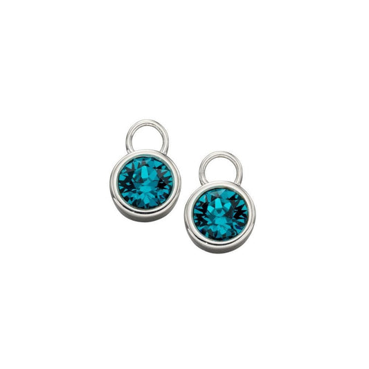 Silver Birthstone Ear Charms - December