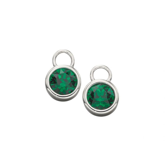 Silver Birthstone Ear Charms - May