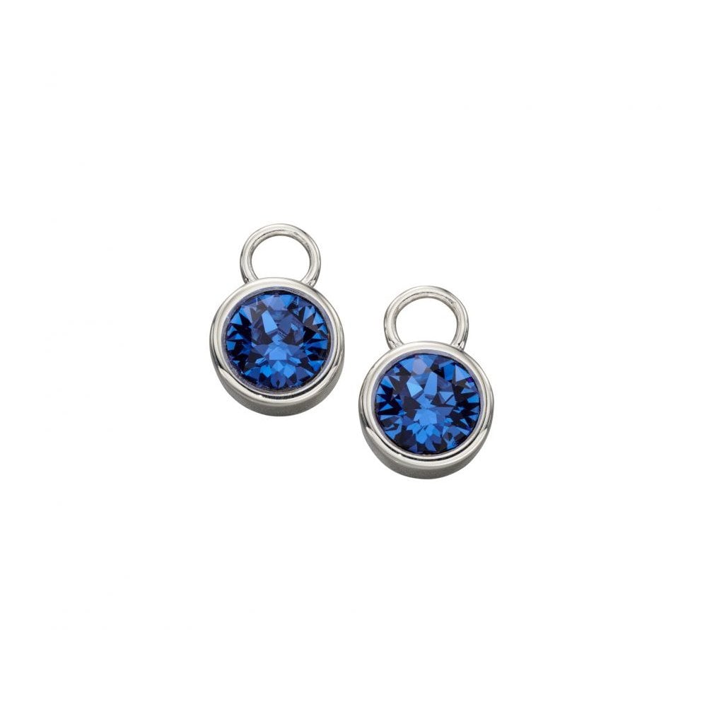 Silver Birthstone Ear Charms - September