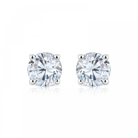 Silver Cubic Zirconia 2.00ct Stud Earrings