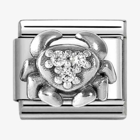 Silver CZ Cancer Crab Star Sign Charm