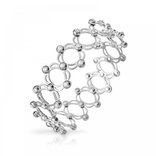 Silver CZ Expanding Ring to Bangle
