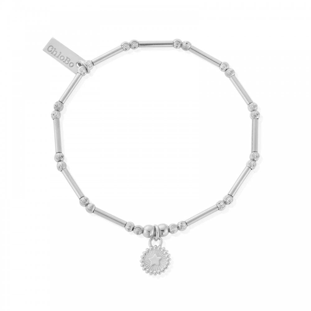 Silver Dainty Moon Sparkle Star Bracelet