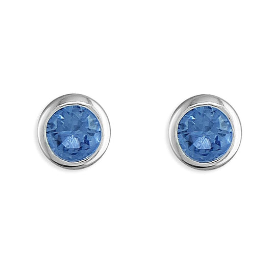 Silver December Birthstone Stud Earrings