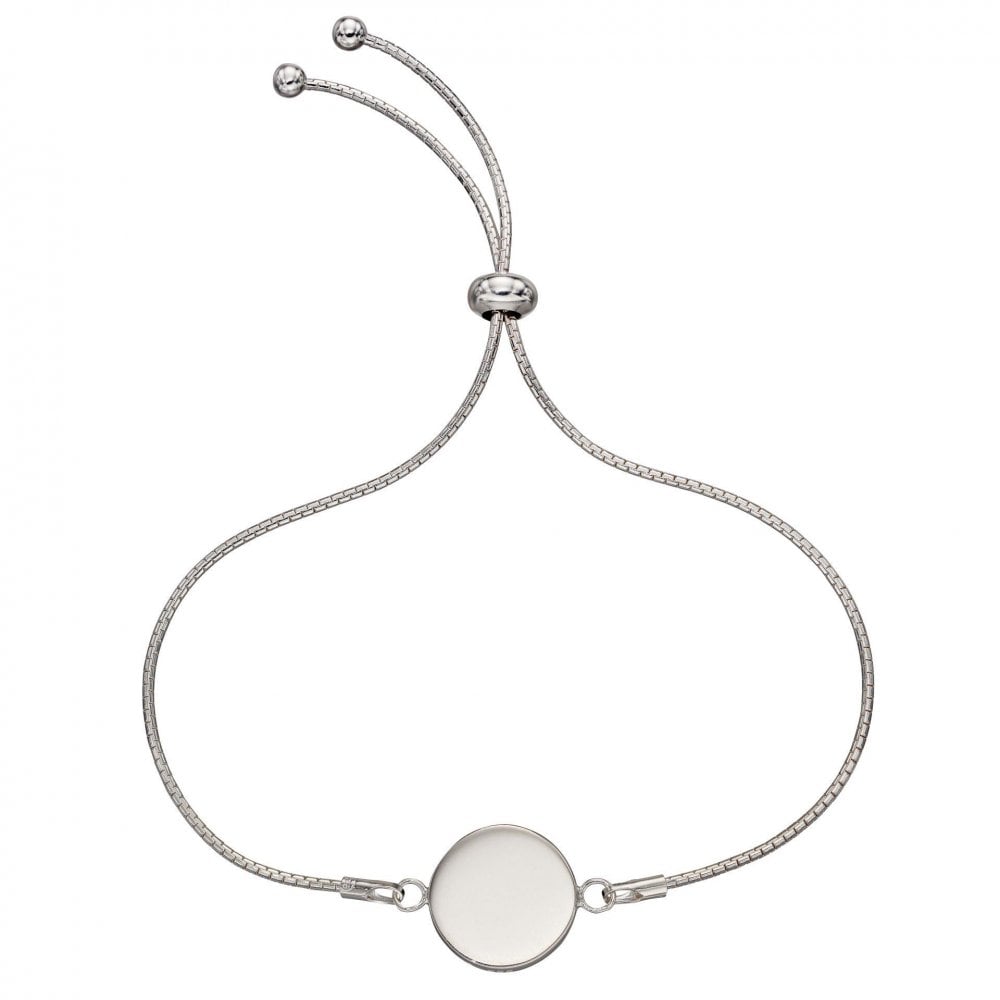 Silver Engravable Disc Bracelet