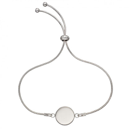 Silver Engravable Disc Bracelet