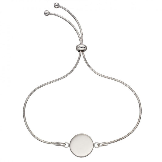 Silver Engravable Disc Bracelet