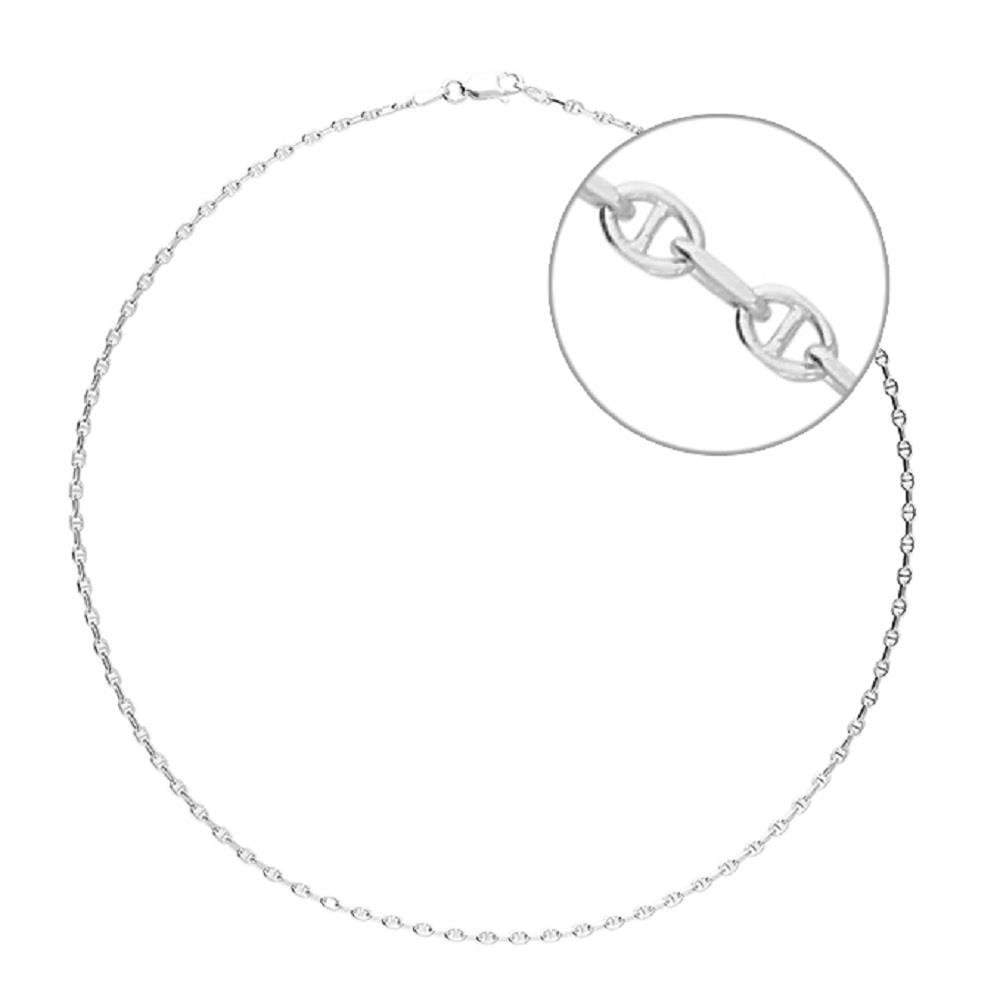 Silver Fancy Anchor Diamond Cut Chain 41cm