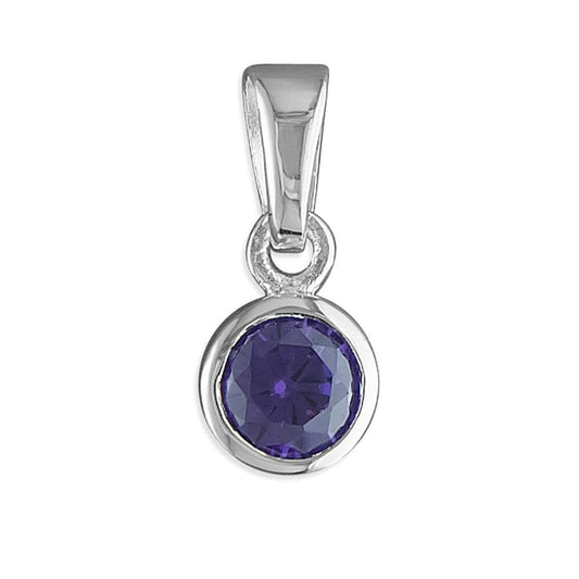Silver February Birthstone Pendant & Chain