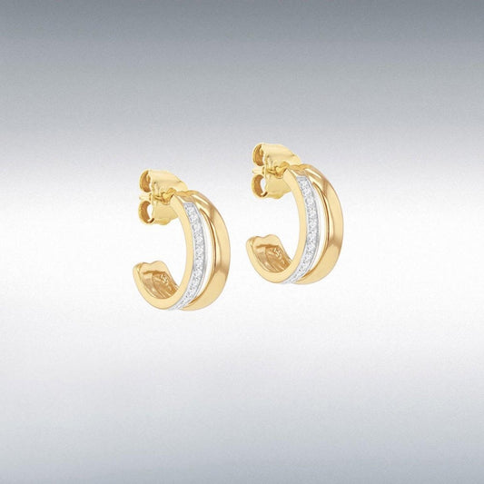 Silver Gold Plated 0.19ct Lab Diamond Earrings