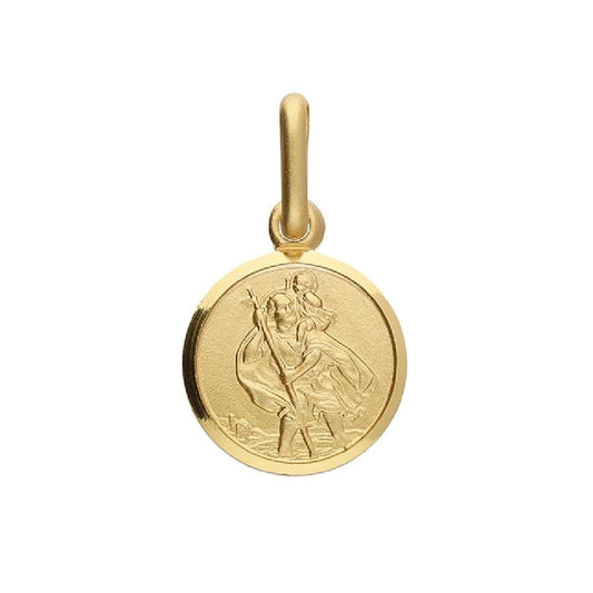 Silver Gold Plated 10mm St Christopher Round Pendant