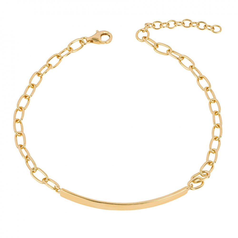 Silver Gold Plated Bar ID Bracelet