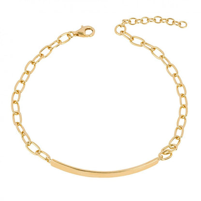 Silver Gold Plated Bar ID Bracelet