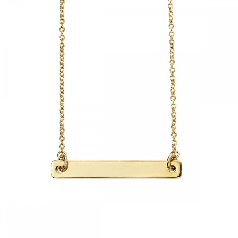 Silver Gold Plated Bar ID Necklace