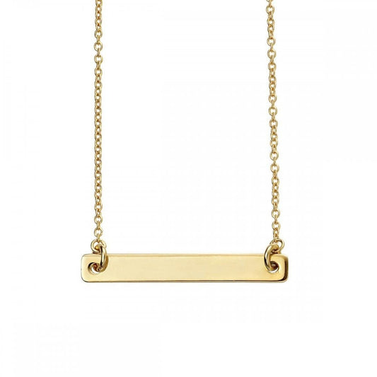 Silver Gold Plated Bar ID Necklace