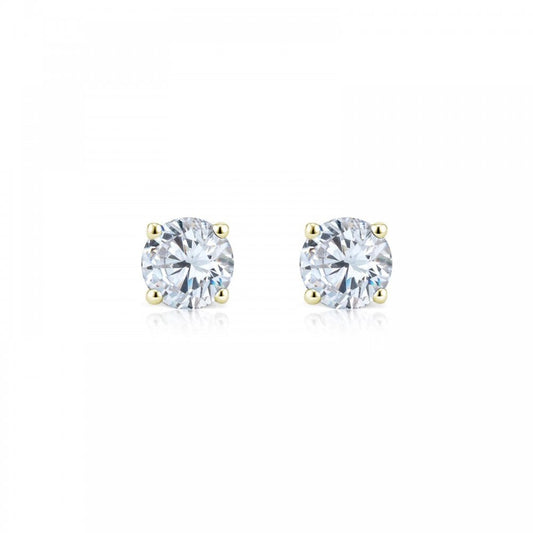 Silver Gold Plated CZ 0.25ct Stud Earrings