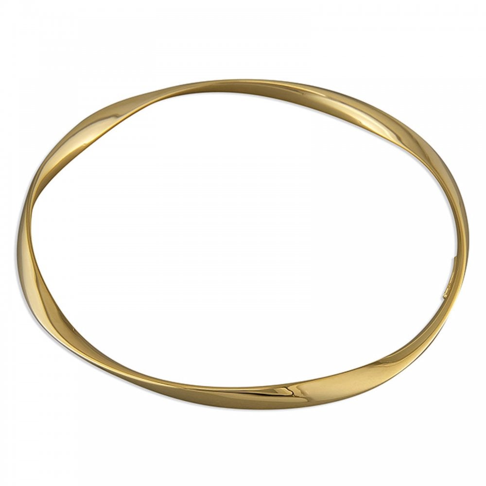 Silver Gold Plated Hollow Soft Twist Plain Slave Bangle