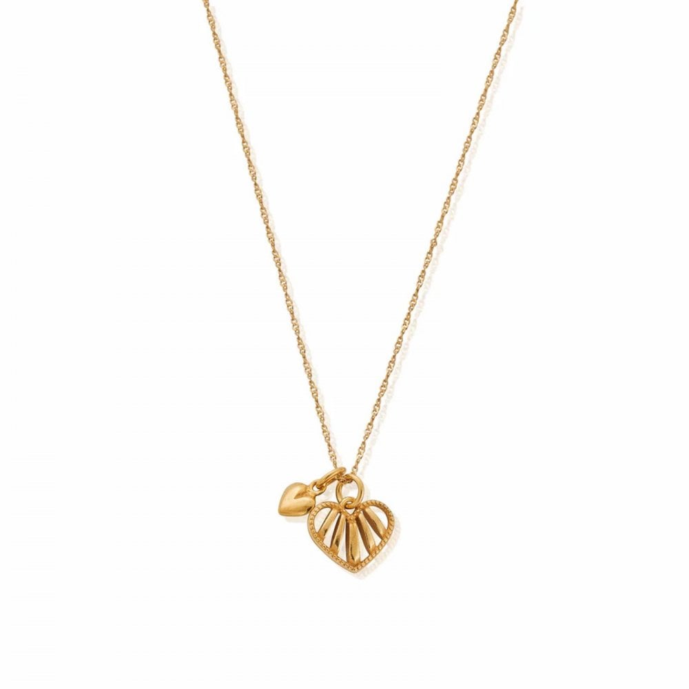 Silver Gold Plated Loving Hearts Necklace