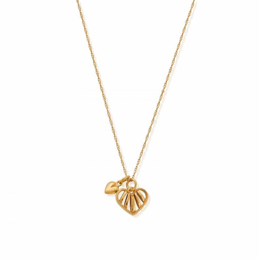Silver Gold Plated Loving Hearts Necklace