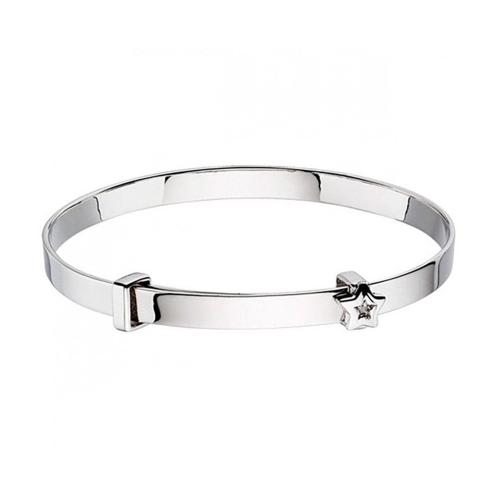 Silver Inez Diamond Star Bangle