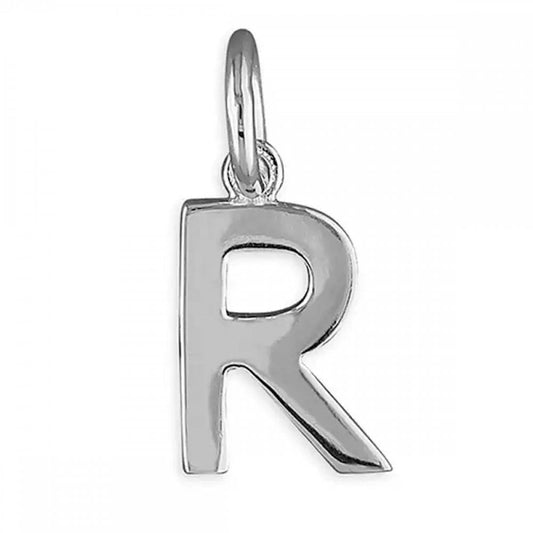 Silver Initial Pendant Charm R