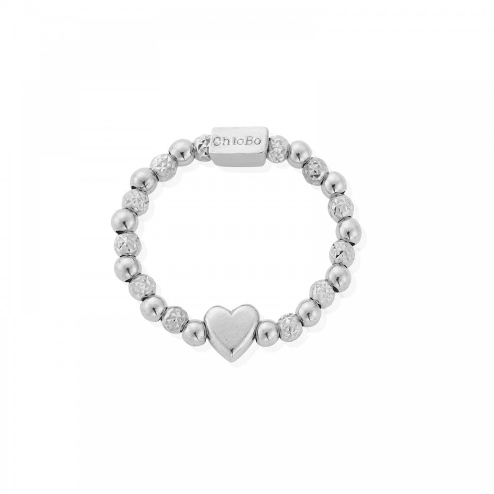 Silver Insert Heart Ring Medium