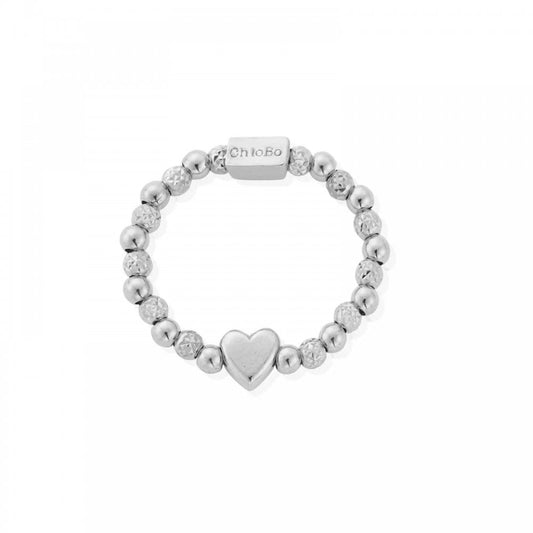 Silver Insert Heart Ring Medium