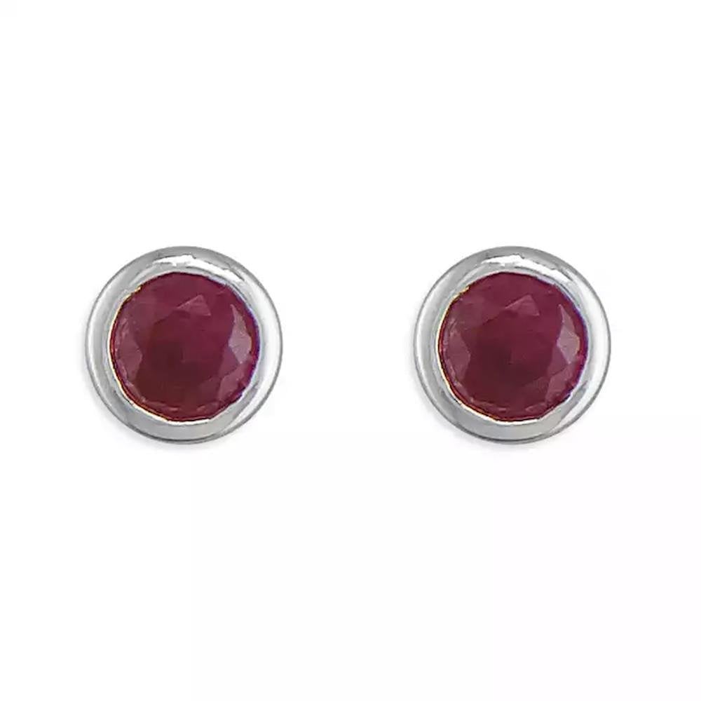 Silver January Birthstone Stud Earrings