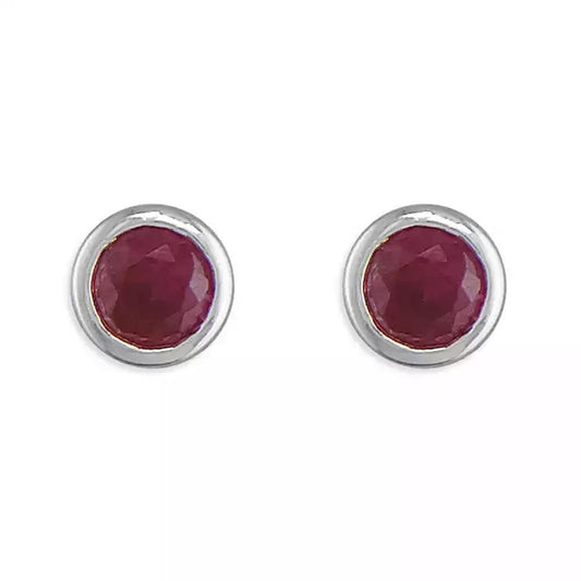 Silver January Birthstone Stud Earrings
