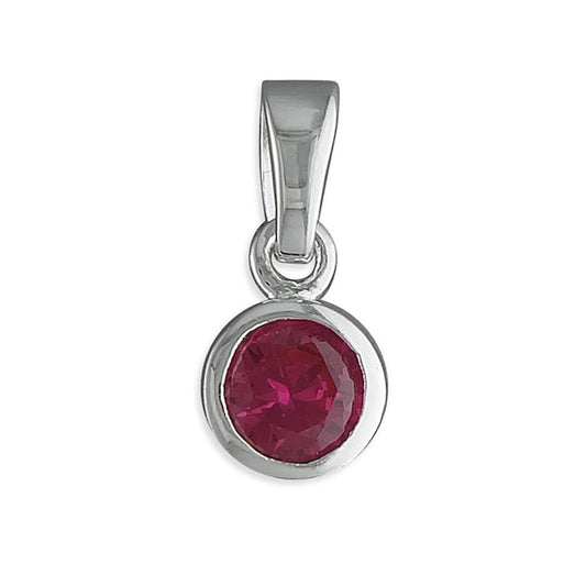Silver July Birthstone Pendant