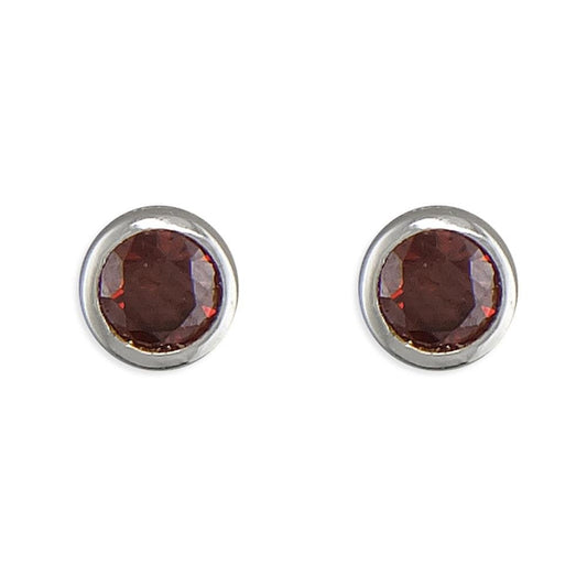 Silver July Birthstone Stud Earrings