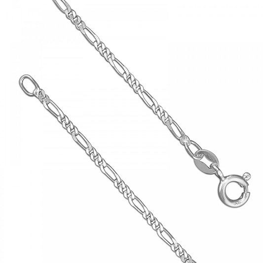 Silver Light Figaro Chain 20inch - 51cm
