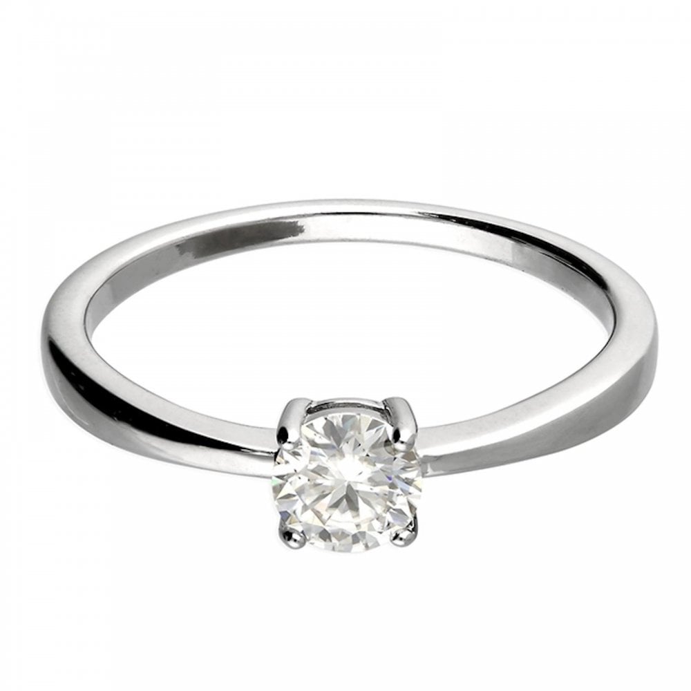 Silver Moissanite Classic 0.5ct Ring Size M