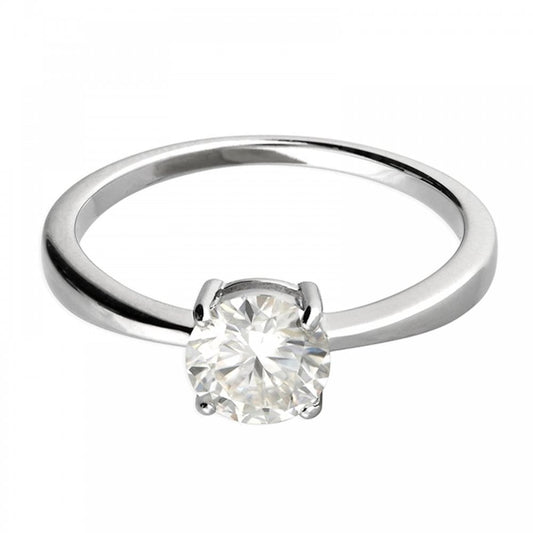 Silver Moissanite Solitaire Ring Size M