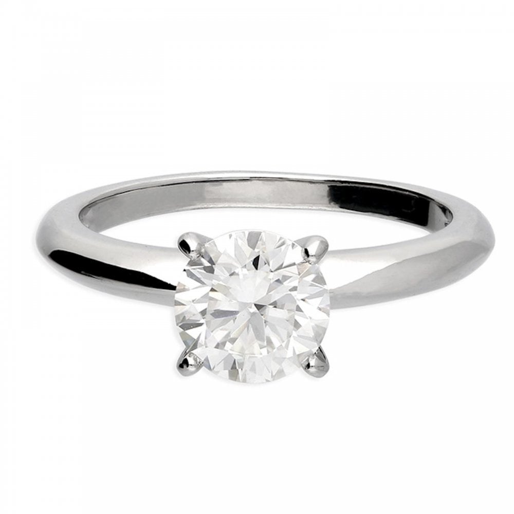 Silver Moissanite Solitaire Ring Size N