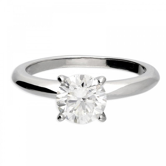 Silver Moissanite Solitaire Ring Size N