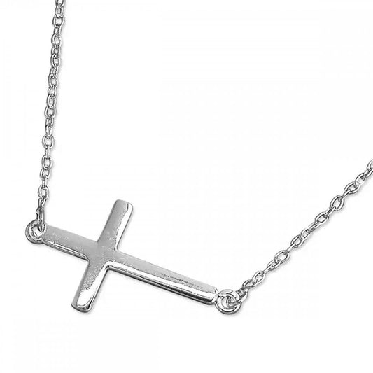 Silver Necklace 46/18in Resurrection Cross & Chain
