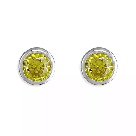Silver November Birthstone Stud Earrings